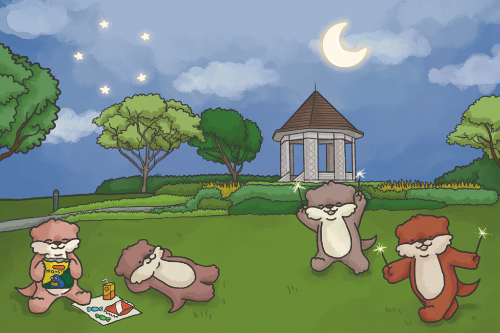 Goodnight Crescent Moon otters
